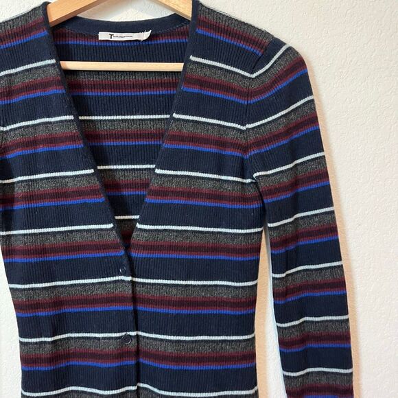 Alexander Wang Metallic Striped Chelsea Cardigan Sweater Women's Size Small - Picture 3 of 6